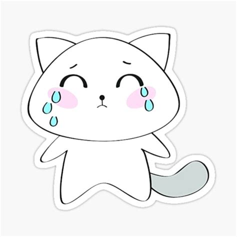 Crying Cat Meme Sticker Sticker For Sale By Achraafshop Redbubble