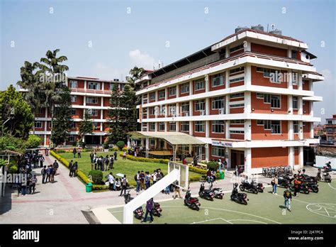 Students On The Campus Of St Xaviers College Kathmandu Nepal Stock