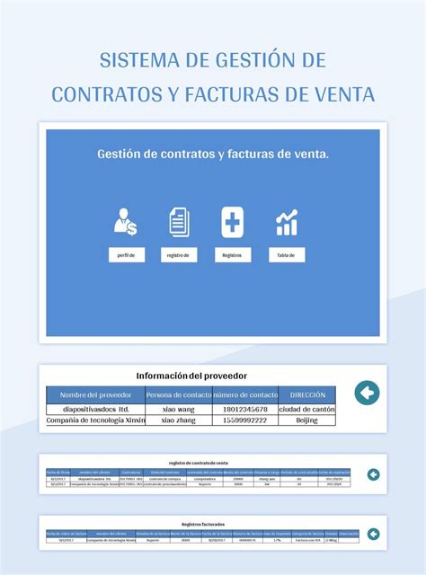 Plantilla De Excel Sistema De Gesti N De Contratos Y Facturas De Venta