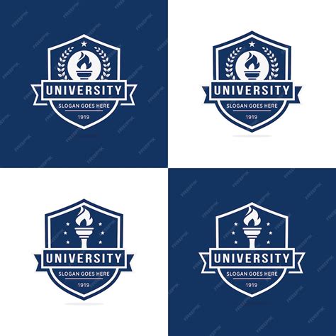 Ensemble De Modèle De Logo De Luniversité Vecteur Premium