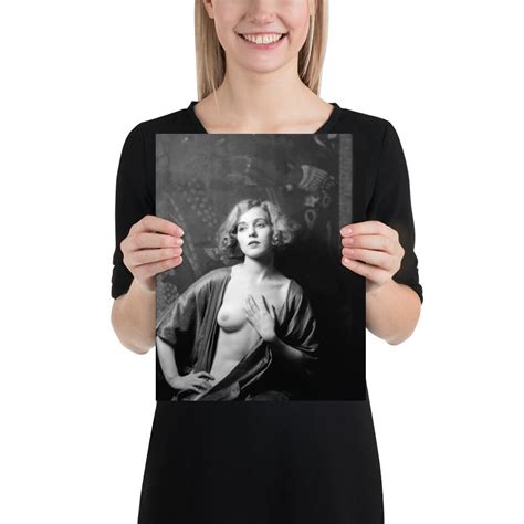 S Nude Flapper Matte Posters Roaring Twenties Beautiful Blonde Vintage Risque Partial Nude