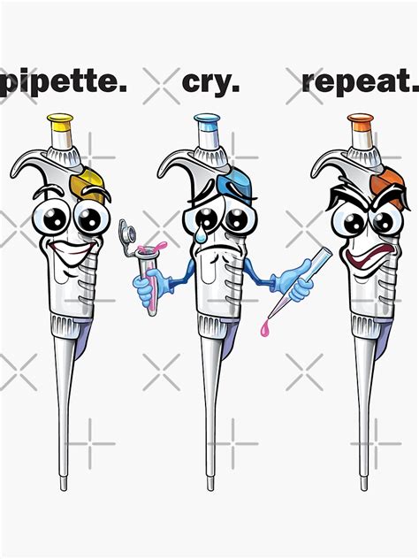 "PCR Pipette Cry Repeat - Cartoon Pipette Funny Design for Light ...