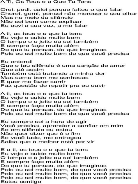 A Ti Os Teus E O Que Tu Tens