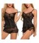 Women Strap V Neck Satin Nightwear Lingerie Lace Sleepwear Chemises Sets Black C Hqoxno