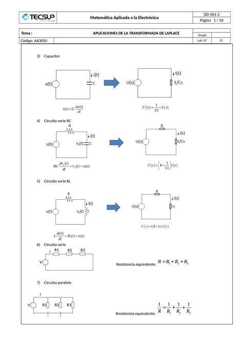 Solution Lab Aplicaciones Transformada De Laplace Docx