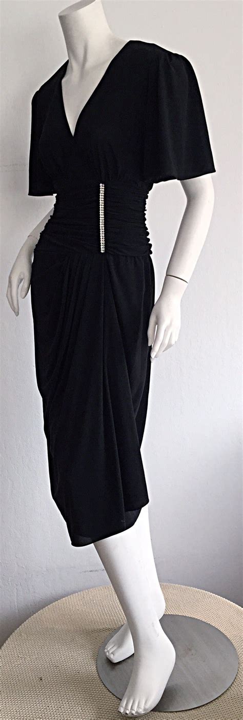 Gorgeous Vintage Neiman Marcus 1940s Style Classic Black Dress w