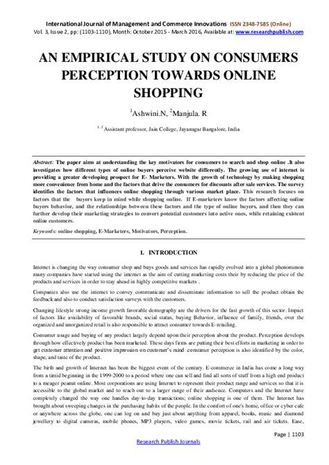 (PDF) AN EMPIRICAL STUDY ON CONSUMERS PERCEPTION TOWARDS ONLINE SHOPPING