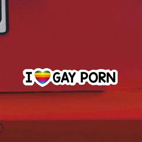 I Love Gay Porn Rainbow Prank Funny Gag Joke Gift Window Decal Bumper Stic Yo Ebay