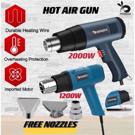 Simju W Hot Air Gun With High Low Air Speed Heavy Duty Heat Gun Lazada
