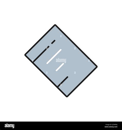 Brushed Steel Or Aluminium Metal Plate Isolated Outline Icon Vector