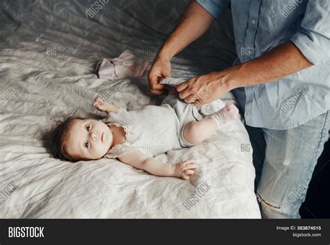 Father Changing Diaper Image Photo Free Trial Bigstock