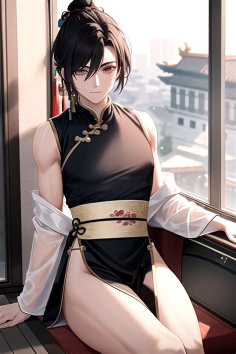 Chinese Hanfu Outdoors Airplane AI Gay Porn