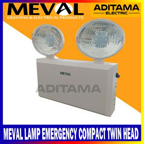 Meval Lampu Emergency Darurat Compact Twin Head Led Mp A Lazada