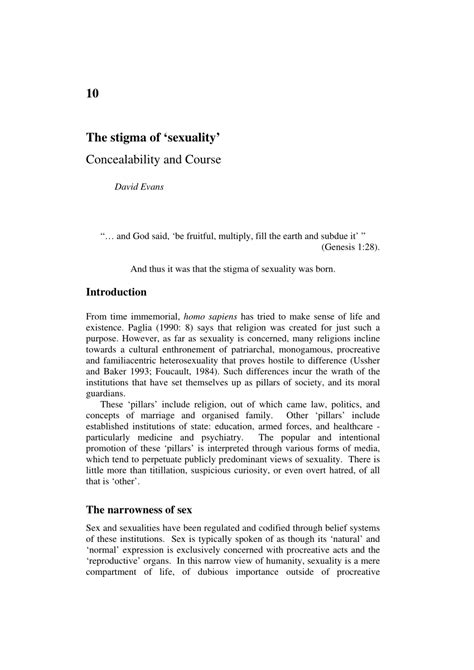 Pdf The Stigma Of Sexuality Concealability And Course