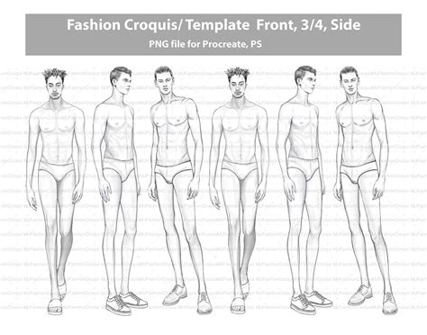 Male Fashion Croquis Etsy