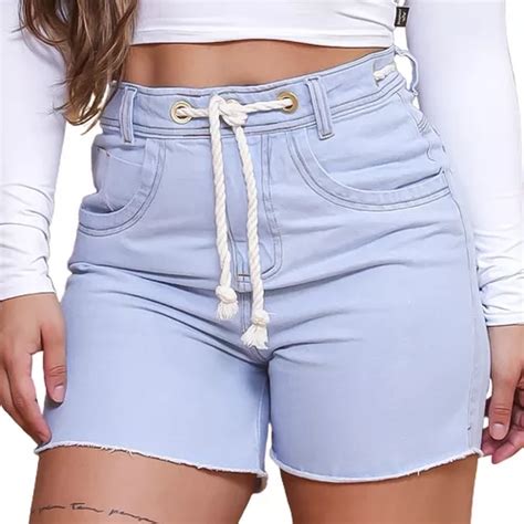 Shorts Jeans Sem Lycra Hot Pants Detalhe Em Ilh S Parcelamento Sem Juros