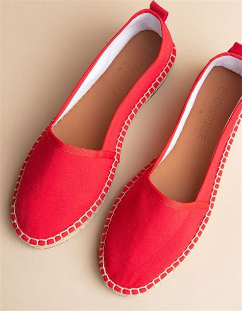 Espadrille Femme Plate Socoa Rouge Coquelicot Escadrille Paris