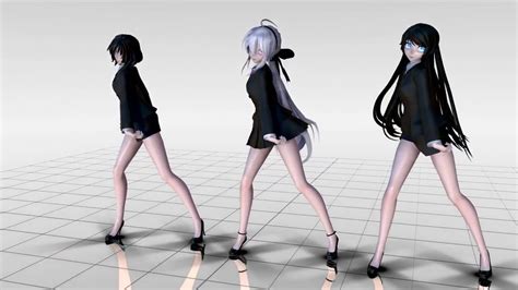 MMD TDA Uniform Haku Tori Yoru Hot Dance GFriend Rough DL P FPS RAY MMD YouTube