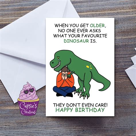 Funny Birthday Card Meme Dinosaur T-rex Joke for Boyfriend - Etsy UK