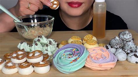 Asmr 머랭쿠키와 팝핑캔디with벌꿀젤리 Meringue Cookies And Popping Candy With Honey