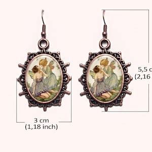 Kissing Fairies Earrings Lesbian Fairies Fairycore Aesthetic Cottagecore Goblin Core