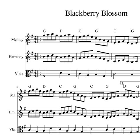 Blackberry Blossom Bluegrass Tune Fiddle Harmony Arrangement