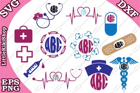 Nurse Svg,NURSE MONOGRAM SVG, Stethoscope Svg By LittleKikiShop | TheHungryJPEG