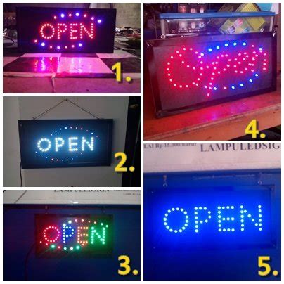 Jual PAPAN TULISAN LAMPU LED SIGN OPEN 5 Macam Model TOKO KONTER