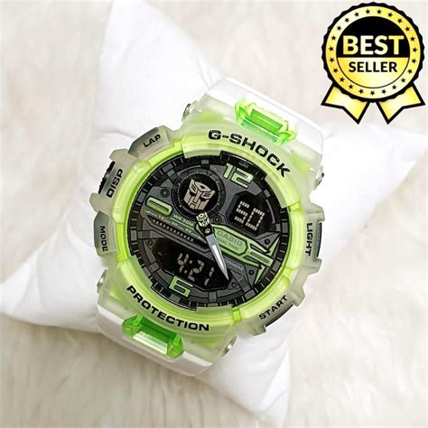Casio Transformers WR50M Dual Time Waterproof Shop Resistant Green Dial ...