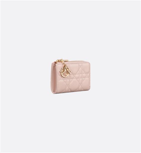 Lady Dior Yuzu Key Case Powder Pink Cannage Lambskin | DIOR