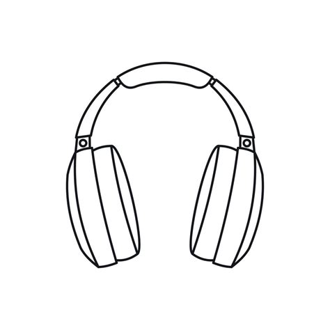 Headphones Icon In Outline Style Vector Art At Vecteezy