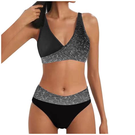 Yuivh Womens High Waisted Bathing Suits Bikini Split Print Sexy Hot