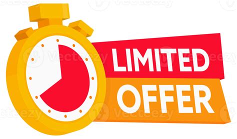 Limited Offer With Clock For Promotion Last Offer Label Banner For
