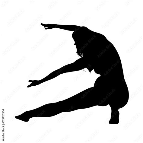 Naked Woman Dancing Pose Silhouette Stock Vector Adobe Stock