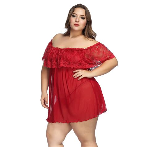 Women Sexy Chemise Lace Nightgown Babydoll Plus Size Lingerie Sleepwear Thongs EBay