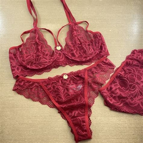 Conjunto Lingerie Cinta Liga Em Renda Sexy Thay Casa Das Calcinhas BR