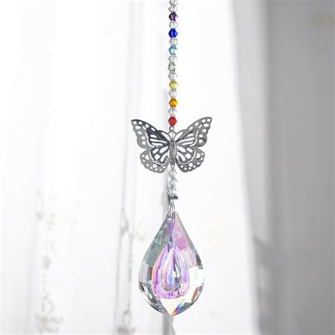 Handmade Crystal Drop Prism Butterfly Decor Ornament Suncatcher Pendant Ts Handmade