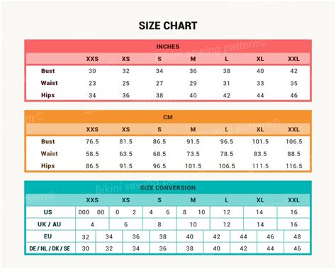 Bikini Set Pattern PDF Swimsuit Pattern PDF Custom Size Sizes Xxs Xxl Bikini Pattern Sewing