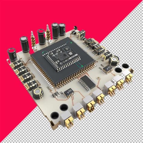 Premium PSD | Microcontroller 3D isolated render transparent background ... 