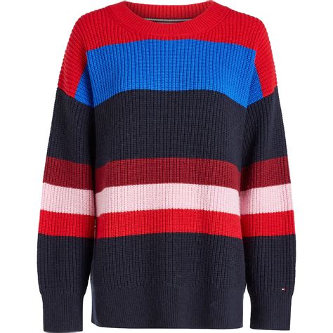 Tommy Hilfiger Strickpullover Vibrant Stripe C Nk Sweater« Mit