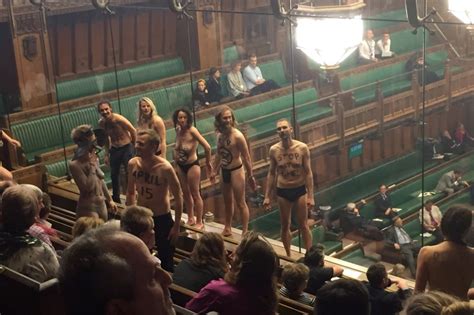 Naked Climate Action Protesters Disrupt Parliament Brexit Debate Dazed