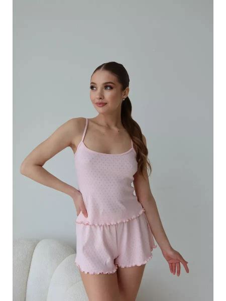 Пижама Женский NAKED SKIN Трикотаж размер 44 46 Фруктовый розовый Бретельки Россия Без