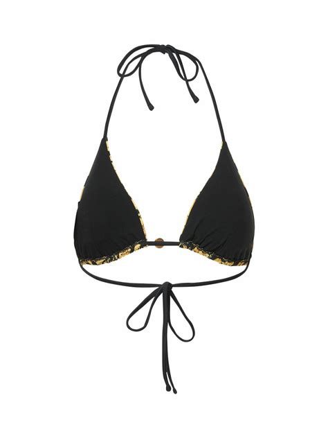 Versace Barocco Print Triangle Bikini Top Versace