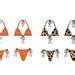 Triangle Bikini Drawing Bikini Fashion Flat Fashion Design Template Tech Pack Template Swimwear