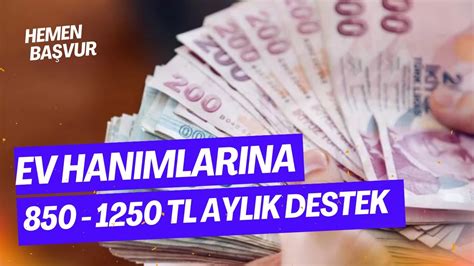 EV HANIMLARINA 850 1250 TL AYLIK DESTEK E DEVLET EV HANIMLARINA