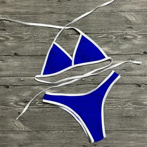 Simple Olive Green Triangle Bikini Set Wetsuitsbuy