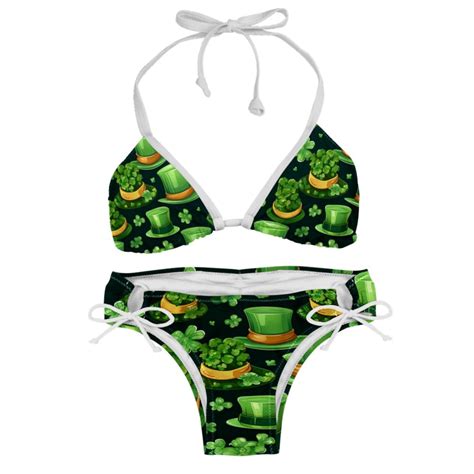 Saint Patrick S Day Swim Wear Bikini Set With Detachable Sponge