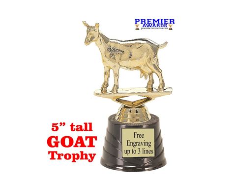 Goat Trophy Goat Figure On Black Round Base Great Trophy All Of The