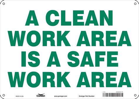 Condor Safety Sign Sign Format Other Format A Clean Work Area Is A