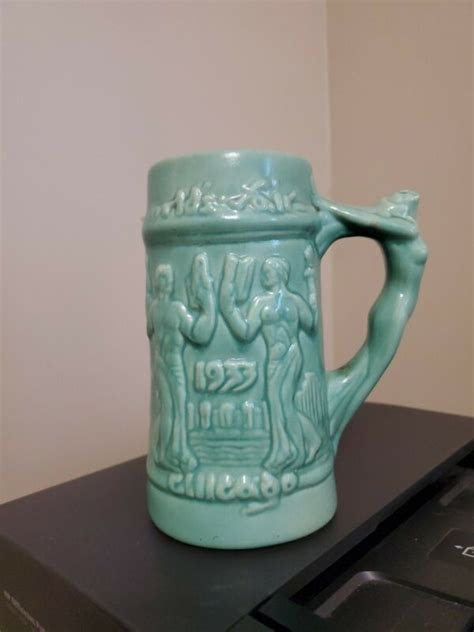 1933 Chicago Worlds Fair Century Of Progress Art Deco Beer Stein Nude Handle Antique Price